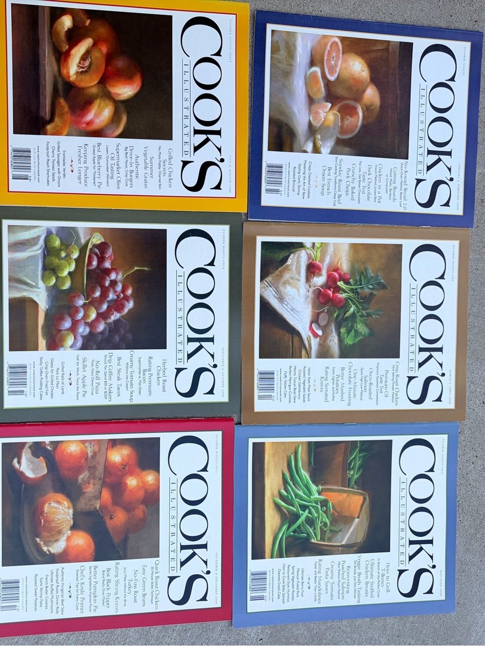 2008 Cook’s Illustrated complete collection- 6 issues